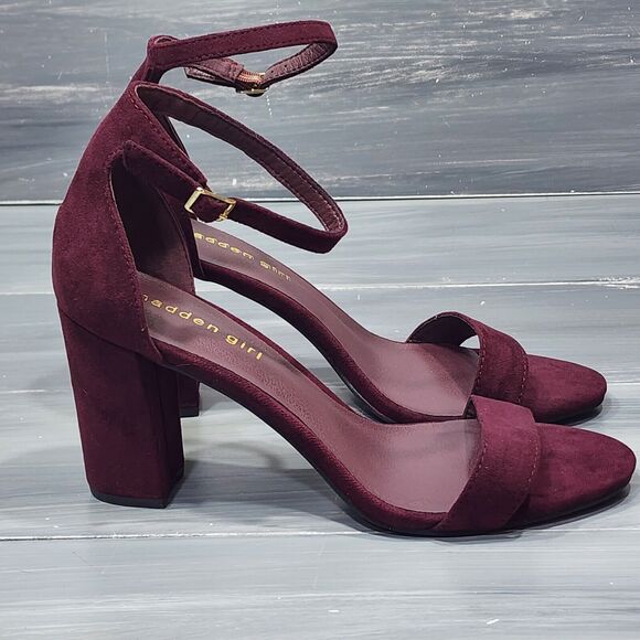 MADDEN GIRL Womens Beella‎ Round Toe Block Heel Heeled Sandal 8.5 M Merlot - Picture 4 of 13